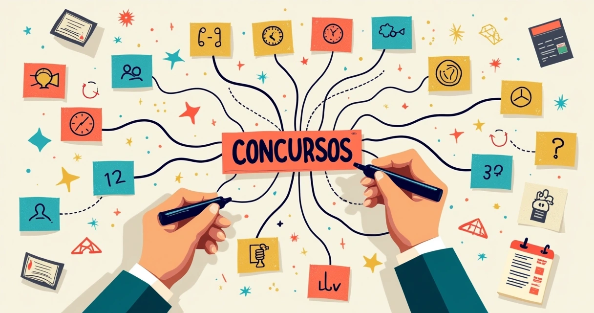 Mapa mental sobre concursos